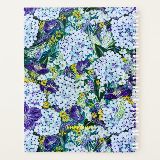 2025 Rhapsody-Lila und White Hydrangea Customize Planer (Rückseite)