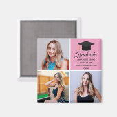 2025 Rosa Abschluss Collage Chic Graduate Magnet (Vorderseite/Rückseite)