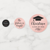 2025 Rose Gold Custom Foto Graduation Party Konfetti (Rückseiten)