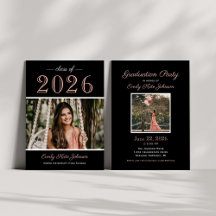 2025 Rose Gold Foto Graduation Party