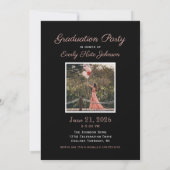 2025 Rose Gold Foto Graduation Party Einladung (Rückseite)
