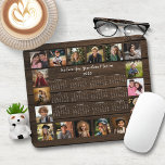 2025 Rustikaler Holzkalender mit mehrfachem Foto Mousepad<br><div class="desc">🌟 2025 Rustic Wood Multiple Foto Collage Kalender Mouse Pad mit einem einfachen, minimalistischen Kalender Jahr für Jahr auf einen Blick und 18 Ihrer Lieblings-Fotos. Alle Farben sind individuell einstellbar. Macht ein großartiges Geschenk für Großeltern, Eltern, Tanten, Onkel, Pateltern und mehr! Bitte kontaktieren Sie uns unter cedarandstring@gmail.com , wenn Sie...</div>