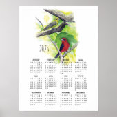 2025 Scarlet Tanager Couple Poster Calendar (Vorne)