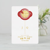2025 Schlangenjahr Zweites Glück Chinesische Hochz Folieneinladung (Stehend vorne)