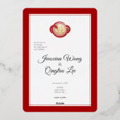 2025 Schlangenjahr Zweites Glück Chinesische Hochz Folieneinladung (Rückseite)