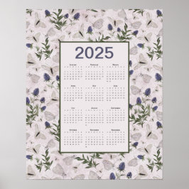 2025 Schmetterlinge - Thistle Wall-Kalender Poster