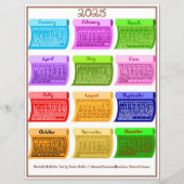 2025 Schriftart Bolzengewebe 12 Farbmonate (Rückseite)