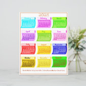 2025 Schriftart Bolzengewebe 12 Farbmonate (Stehend Vorderseite)