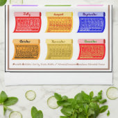 2025 Schriftart Bolzengewebe 12 Farbmonate Geschirrtuch (Gefaltet)