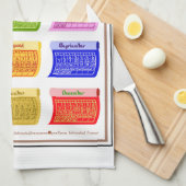 2025 Schriftart Bolzengewebe 12 Farbmonate Geschirrtuch (Viertel Falte)