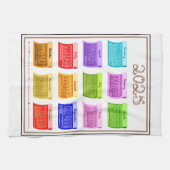 2025 Schriftart Bolzengewebe 12 Farbmonate Geschirrtuch (Horizontal)