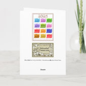 2025 Schriftart Bolzengewebe 12 Farbmonate Karte (Rückseite)