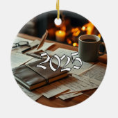 2025 Schriftsteller Keramik Ornament (Hinten)