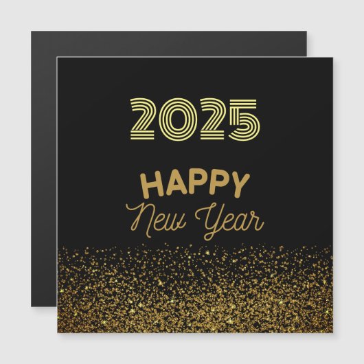 2025 - Schwarz/Gold-Magnetkarte Magnetkarte (Vorne/Hinten)