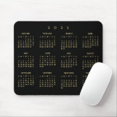 2025 Schwarzes Gold Volljahr Kalender Zuhause Offi Mousepad (Mit Mouse)