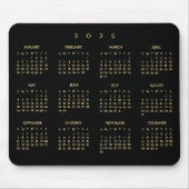 2025 Schwarzes Gold Volljahr Kalender Zuhause Offi Mousepad (Vorne)