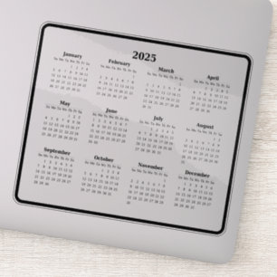 2025 Schwarzweißkalender Aufkleber