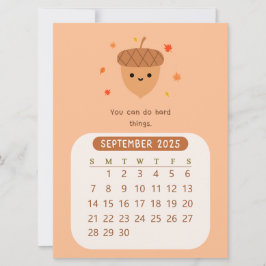 2025 September Monatlicher Niedlicher Motivierend Einladung