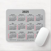 2025 Silver 52 Weeks ISO Calendar by Janz Mousepad (Mit Mouse)