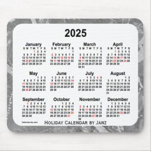 2025 Silver Holiday Art Kalender von Janz Mouse Pa Mousepad