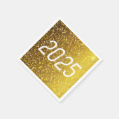 2025 Silvester Celebration Party Gold Napkin Serviette (Ecke)