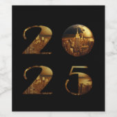 2025 Silvester Party - Ball-NYC Gold- Weinetikett (Einzelnes Label)
