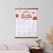 2025 Snake Zodiac Chinesischer Neujahrskalender Wandteppich Mit Holzrahmen (Schlafzimmer)