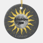 2025 Solar Eclipse Celebration Party Keramik Ornament (Vorne)