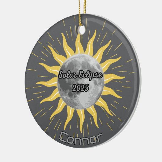 2025 Solar Eclipse Celebration Party Keramik Ornament (Links)