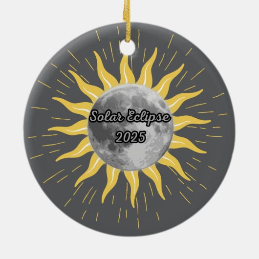 2025 Solar Eclipse Celebration Party Keramik Ornament (Hinten)