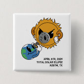 2025 Solar Eclipse Photobomb Personalisiert Button (Vorderseite)