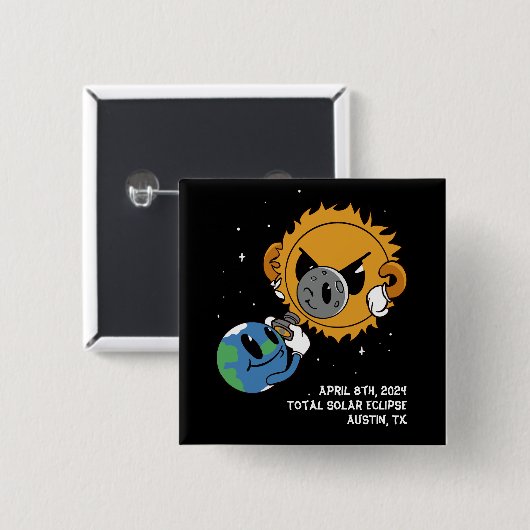 2025 Solar Eclipse Photobomb Personalisiert Button (Vorne & Hinten)