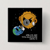 2025 Solar Eclipse Photobomb Personalisiert Button (Vorderseite)