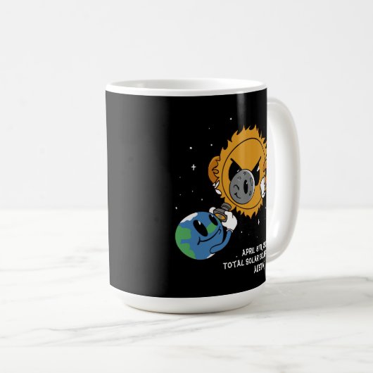 2025 Solar Eclipse Photobomb Personalisiert Kaffeetasse (VorderseiteRechts)