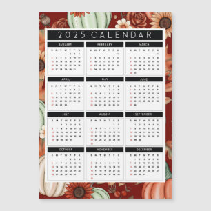 2025 Sonnenblumenkalender - Jahr auf einen Blick Magnetkarte