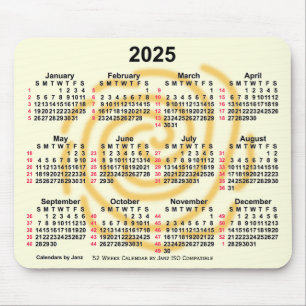 2025 Sonnentage 52 Wochen ISO Kalender von Janz Mousepad