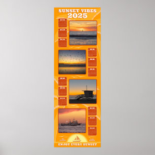 2025 Sonnenuntergänge und Strand Vibes Kalender Poster
