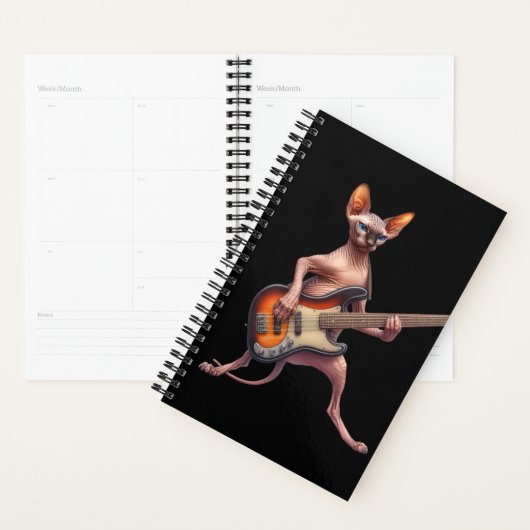 2025 Sphynx Cat Calendar Bass Player Musiker Planer (Anzeige)
