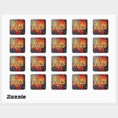 2025 Square Stickers mit Rainbow Color (Blatt)