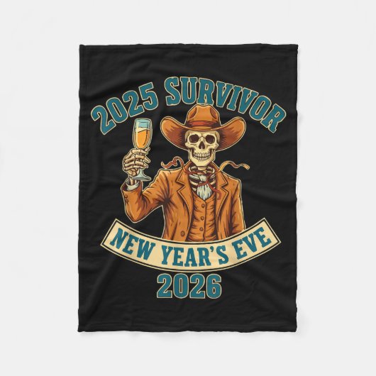 2025 Survivor New Year's Eve 2026 Fleecedecke (Vorderseite)