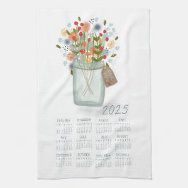 2025 Tea Towel Calendar Blume Jar Kathrin Legg Geschirrtuch