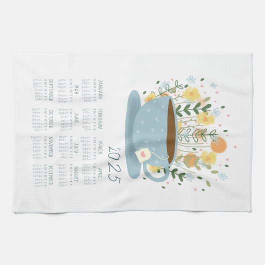 2025 Teetuchkalender Landküche Dekor Geschirrtuch (Horizontal)