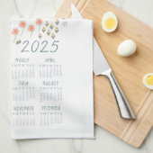 2025 Teetuchkalender Wildblume Garten Geschirrtuch (Viertel Falte)