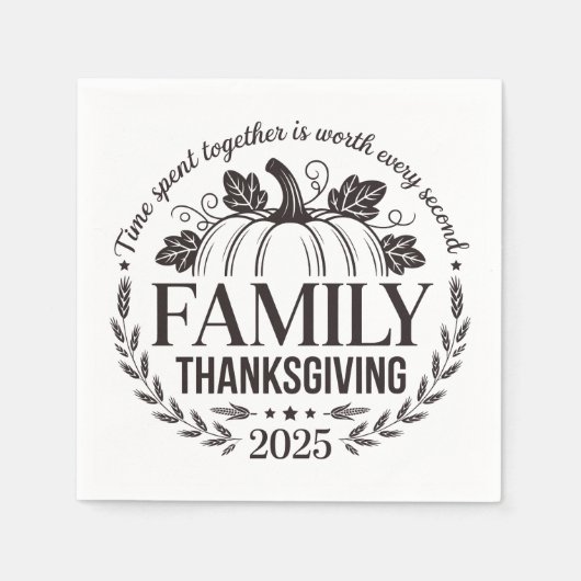 2025 Thanksgiving Family Keepsake Design Serviette (Vorderseite)