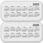 2025 Transparent 2026 Kalender von Janz Aufkleber (Vorderseite)