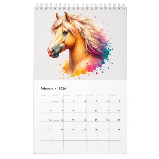 2025 Twelve Majestic Horses Calendar Kalender (Feb 2026)