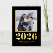 2025 Typografie Schwarzes Glück Neues Jahr Foto (Vorderseite)