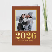 2025 Typografie Terracotta Frohes Neues Jahr Foto (Vorderseite)