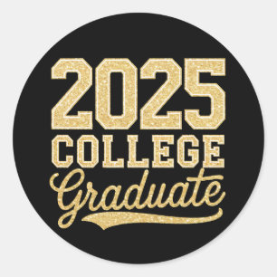 2025 Uni Graduate Abschluss Senior School Runder Aufkleber