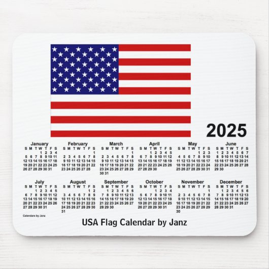 2025 USA Flag Calendar by Janz Mouse Pad Mousepad (Vorne)
